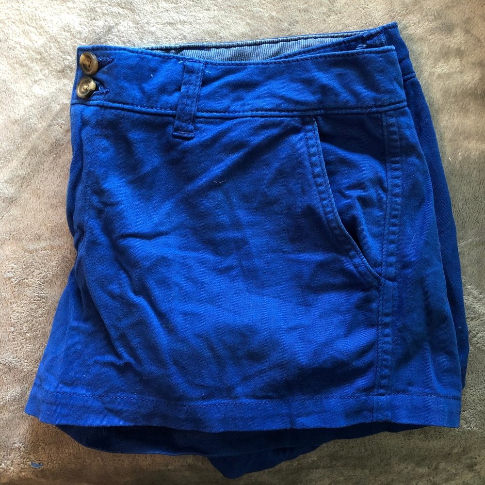 American Eagle Dark Blue Khaki Shortie Short